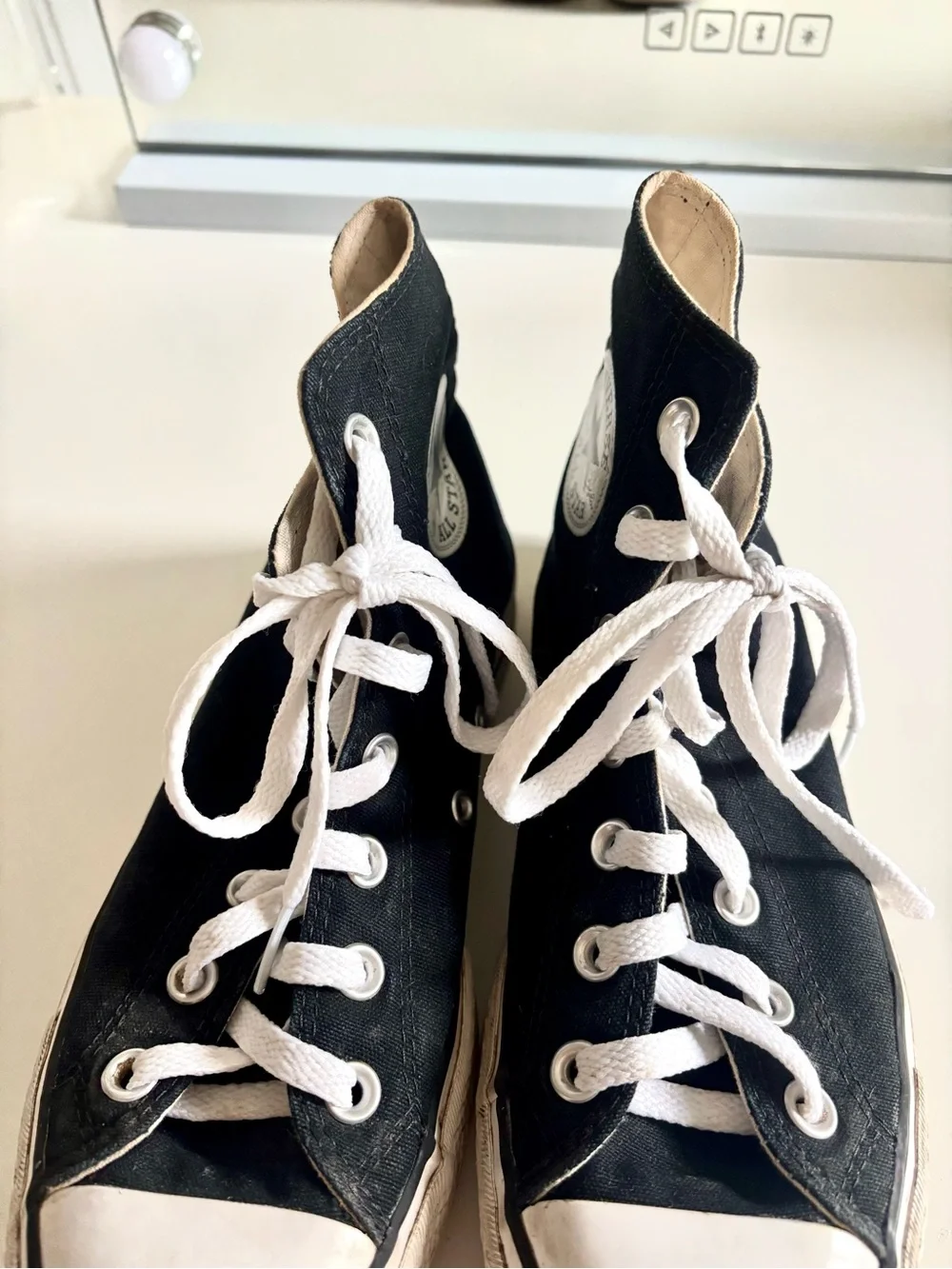 Converse Black High Top Sneakers with White Accents - Picture 2 of 4